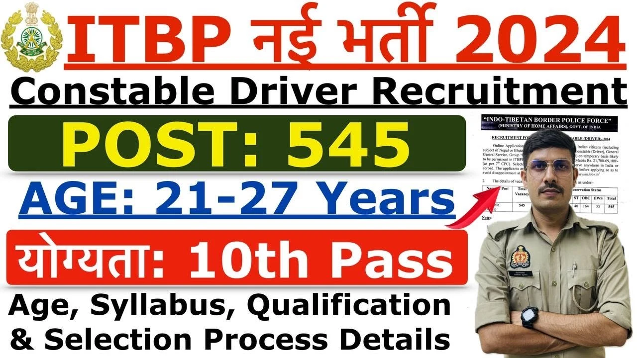 ITBP Constable Driver Vacancy 2024